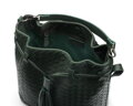 Kožená kabelka bucket zelená