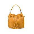 Bucket leather handbag yellow