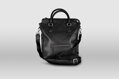 Leather shopper bag black