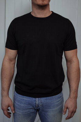 Kašmírové pletené tričko černé