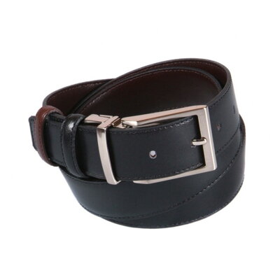 Double-sided leather belt black / brown