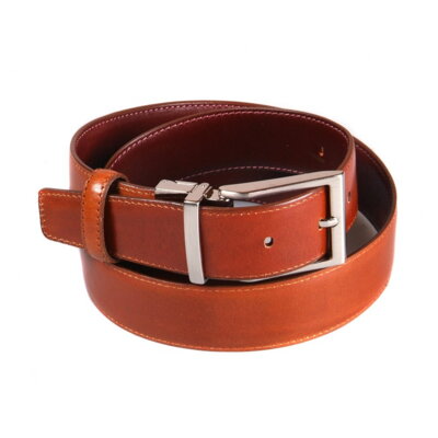 Double-sided leather belt tan / brown
