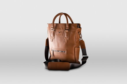 Leather shopper bag brown