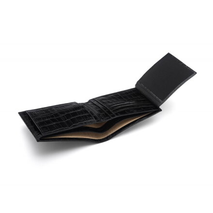 Black Croc Essential Billfold Wallet