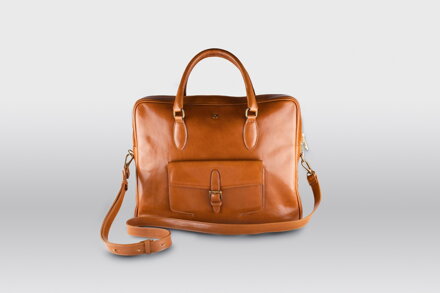 Leather business bag Executive L brown