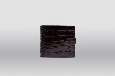 Peňaženka hnedá - krokodíl s klipom