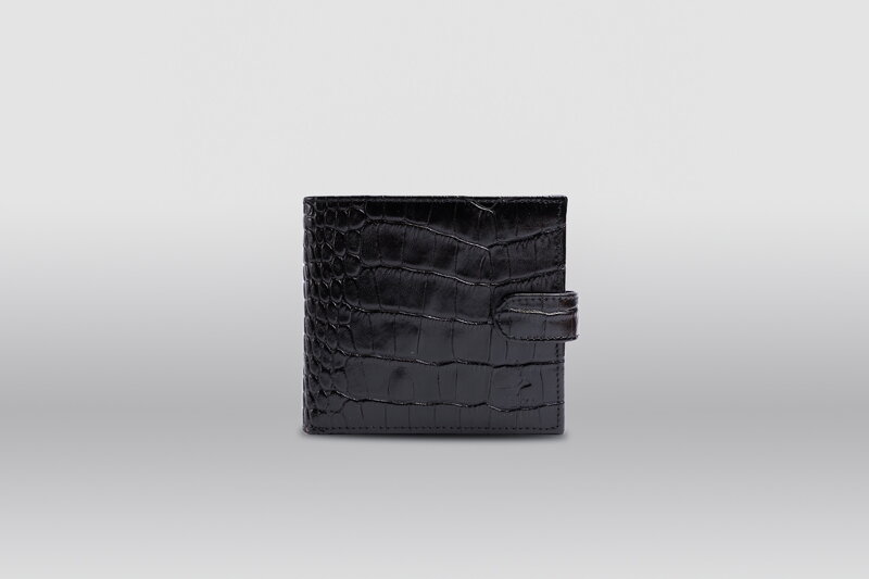 Peňaženka čierna krokodíl s klipom