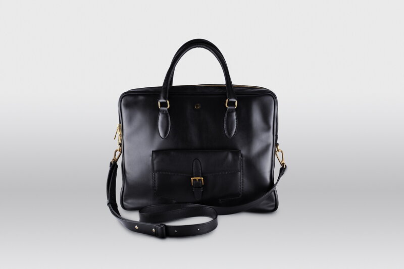 Leather business bag Executive L black